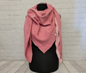 Dreieckstuch XXL aus Musselinstoff in burgundy rosa meliert, Musselintuch, leichter Schal, handmade von la piccola Antonella  - Handarbeit kaufen