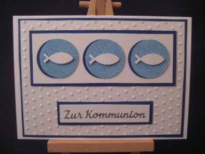 Karte / Klappkarte / Glückwunschkarte zur Erstkommunion / Kommunion  - Handarbeit kaufen