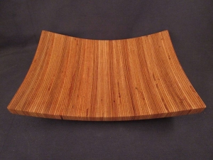  Gedrechselte rechteckige Holzschale aus Baubuche - Unikat