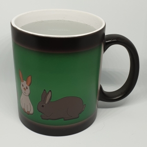 Zauberkeramiktasse Kaninchen - Unikat 250ml - Motiv wird bei Wärme sichtbar - Comicart - Schnuppadoo 