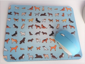 Mousepad Viele Hunde blau - Unikat - 22 x 18 cm - Comicart - Schnuppadoo