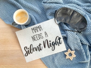 Bügelbild Mama, Papa needs a Silent Night, für Kissen, Shirt, Hoodie - Handarbeit kaufen