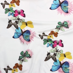 Jersey Schmetterling Bunt Textil Bekleidungsstoff Meterware Baumwolle