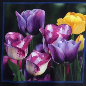 Baumwollstoff Motiv Blume Tulpen 18cm mal 18cm  - Handarbeit kaufen