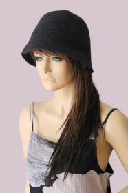 Bucket Hat, schwarz, Baumwolle, Sonnenhut, Fischerhut, gehäkelt, Sonnenhut, Eimerhut - Handarbeit kaufen