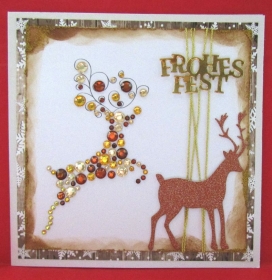 Weihnachtskarte  Hirsch - Frohes Fest