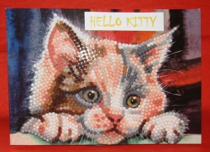 Grußkarte in Diamond Painting, Hello Kitty - Handarbeit kaufen