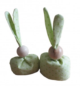 HP-002 Hasenpaar aus Baumwollstoff in der Farbe grün, niedliche Dekoration (Kopie id: 22675)