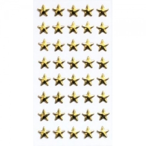 GOLDENE  STERNE STICKER: 40 Strass Sticker STERNE 3D in Gold plus Gratis-Karte von GRUSSKARTEN.DESIGN  ☆ kostenloser Versand