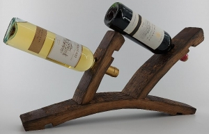 Weinflaschen - Halter aus alten Fassdauben, auch für Schnapsflaschen geeignet
