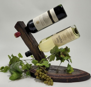 Wein - Whiskey- Schnapsflaschen - Halter aus alten Fassdauben  - Handarbeit kaufen