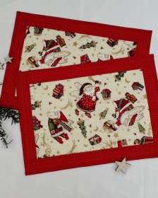 Weihnachtliches Platzset aus Baumwolle im 2er Set - Handarbeit kaufen