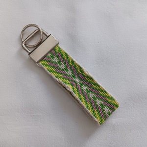 Schlüsselanhänger mit handgewebtem Baumwollband 