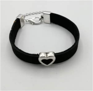 Leder-Armband Armband, mit Herz Valentinstag, 19 cm lang