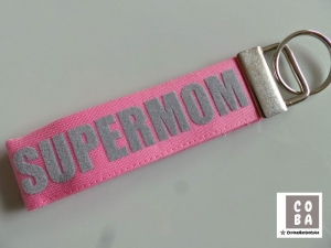 Schlüsselband Schlüssbund Schlüsselanhänger * SUPERMOM*  #mitLiebegenäht   Geschenk kleines Mitbringsel  - Handarbeit kaufen