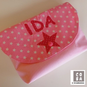Windeltasche Stern und Name Tasche Kulturtasche rosa pink - Handarbeit kaufen