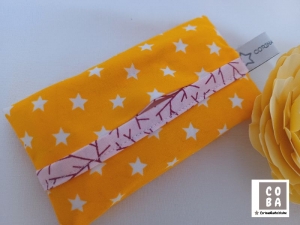 Tatüta Taschentüchertasche Sterne gelb  - Handarbeit kaufen