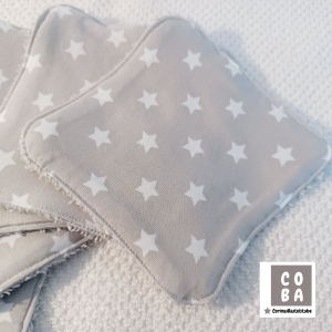 Babywaschlappen Sterne beige 5er Set  Waschlappen Waschtuch Waschlappen für Babys wiederverwendbar umweltfreundlich - Handarbeit kaufen