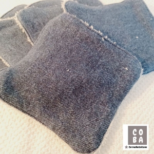 Babywaschlappen Jeans blau 5er Set  Waschlappen Waschtuch Waschlappen für Babys wiederverwendbar umweltfreundlich - Handarbeit kaufen