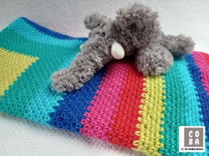 Babydecke gehäkelt Regenbogen Regenbogen Kuscheldecke Baumwolle Geburtsgeschenk Taufgeschenk   - Handarbeit kaufen