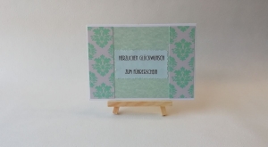 Grußkarte, Karte zum Führerschein, grün, Glückwunsch, Querformat, ca. 15 x 10,5 cm