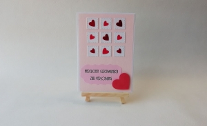 Grußkarte, Karte zur Verlobung, Herzen, rosa/rot, ca. 10,5 x 15 cm