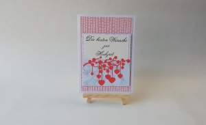 Grußkarte, Karte zur Hochzeit, rosa, ca. 10,5 x 15 cm