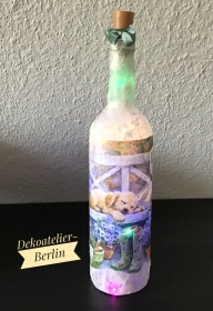  ♥ Leuchtflasche ♥ handmade ♥ Geschenk ♥️ upcycling ♥ Unikat -schlafender Hund - Handarbeit kaufen