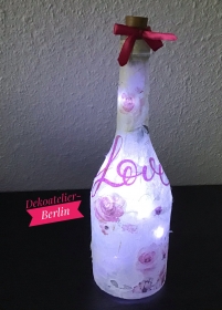  ♥ Leuchtflasche ♥ handmade ♥ Geschenk ♥️ upcycling ♥ Unikat -  Love