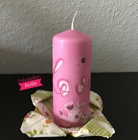 Kerze pink ♥ 14 cm ♥️ Einzigartig♥ Geschenk ♥ upcycling ♥ Unikat  - Love 