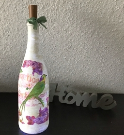   Leuchtflasche ♥ handmade ♥ Geschenk ♥️ upcycling ♥ Unikat -  Vogel - Handarbeit kaufen
