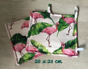 Topflappen Set ❤️ Geschenk ❤️ Einzigartig ❤️ Unikat - Flamingo - Handarbeit kaufen