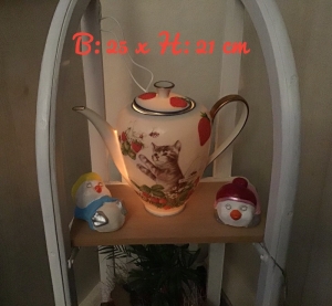 Beleuchtete Kaffeekanne  ♥ Einzigartig♥ Geschenk ♥ Vintage ♥ Unikat - Katze mit Erdbeeren - Handarbeit kaufen