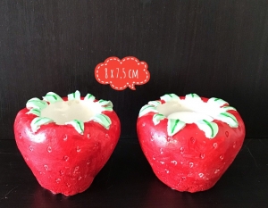 Kerzenhalter ♥ 2er Set ♥️ Beton ♥️ Geschenk  ♥️ Einzigartig ♥ Unikat - Erdbeeren  - Handarbeit kaufen
