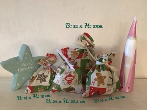 4er Set ❤️Nikolausbeutel ❤️ Weihnachtsbeutel ❤️ Geschenksäckchen  ❤️ Unikate  - Kalender - Handarbeit kaufen