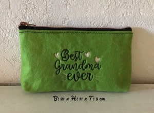  Kosmetiktäschchen aus Filz ❤️ Schminktasche ❤️Stiftetaschen ❤️ mit Spruch ❤️ Unikat - Best Grandma ever - Handarbeit kaufen
