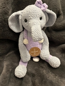 Baby Spieluhr Elefant gehäkelt handmade Mädchen Geschenk Geburt neu 