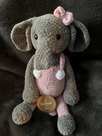 Baby Spieluhr Elefant Mädchen gehäkelt handmade Geschenk Geburt neu 