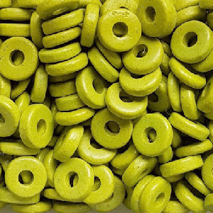 50 Keramikperlen Zwischenstücke  R3-1020 gelbgrün
