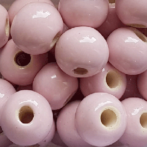 10 Keramikperlen Kugeln 12mm GS-22 rosa lack