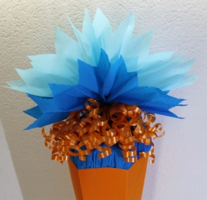 Schultüte Zuckertüte Rohling zum selbst verzieren Rohling 70 75 80 85 90 100 cm für Jungs HANDARBEIT orange blau hellblau   - Handarbeit kaufen