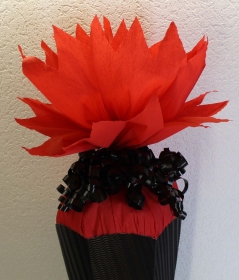 Schultüte Zuckertüte Rohling zum selbst verzieren Rohling 70 75 80 85 90 100 cm für Jungs HANDARBEIT schwarz rot silber - Handarbeit kaufen