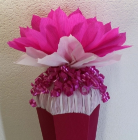 Schultüte Zuckertüte Rohling zum selbst verzieren Rohling 70 75 80 85 90 100 cm für Mädchen HANDARBEIT weiß pink  - Handarbeit kaufen