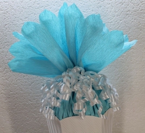 Schultüte Zuckertüte Rohling zum selbst verzieren Rohling 70 75 80 85 90 100 cm für Mädchen HANDARBEIT weiß hellblau türkis Floristen Krepp - Handarbeit kaufen