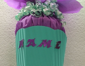 Schultüte Zuckertüte Rohling zum selbst verzieren Rohling 70 75 80 85 90 100 cm für Mädchen HANDARBEIT mintgrün lila - Handarbeit kaufen