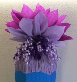 Schultüte Zuckertüte Rohling zum selbst verzieren Rohling 70 75 80 85 90 100 cm für Mädchen HANDARBEIT blau violett helllila - Handarbeit kaufen