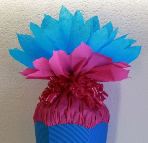 Schultüte Zuckertüte Rohling zum selbst verzieren Rohling 70 75 80 85 90 100 cm / 1m für Mädchen HANDARBEIT blau pink  - Handarbeit kaufen