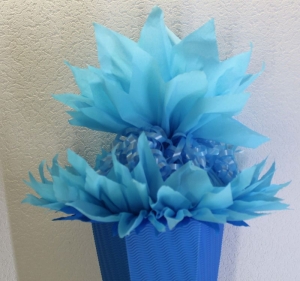 Schultüte Zuckertüte Rohling zum selbst verzieren Rohling 70 75 80 85 90 100 cm / 1m für Mädchen HANDARBEIT blau hellblau  - Handarbeit kaufen