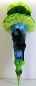 Schultüte Zuckertüte SCHWARZE PANTER / KATZE Tiere Safari für Jungen VERSANDBEREIT in grün blau - Handarbeit kaufen