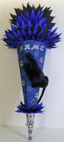 Schultüte Zuckertüte Puma Panther für Jungen VERSANDBEREIT in blau silber - Handarbeit kaufen